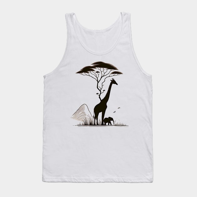 Girafe et éléphant. Tank Top by YuYu